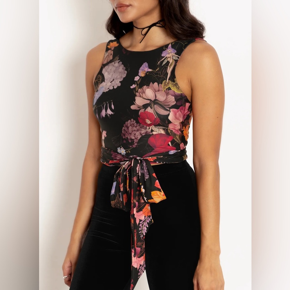 NYMPH GARDEN IT'S A WRAP TOP - Black Milk Clothing - Size M - BNWT